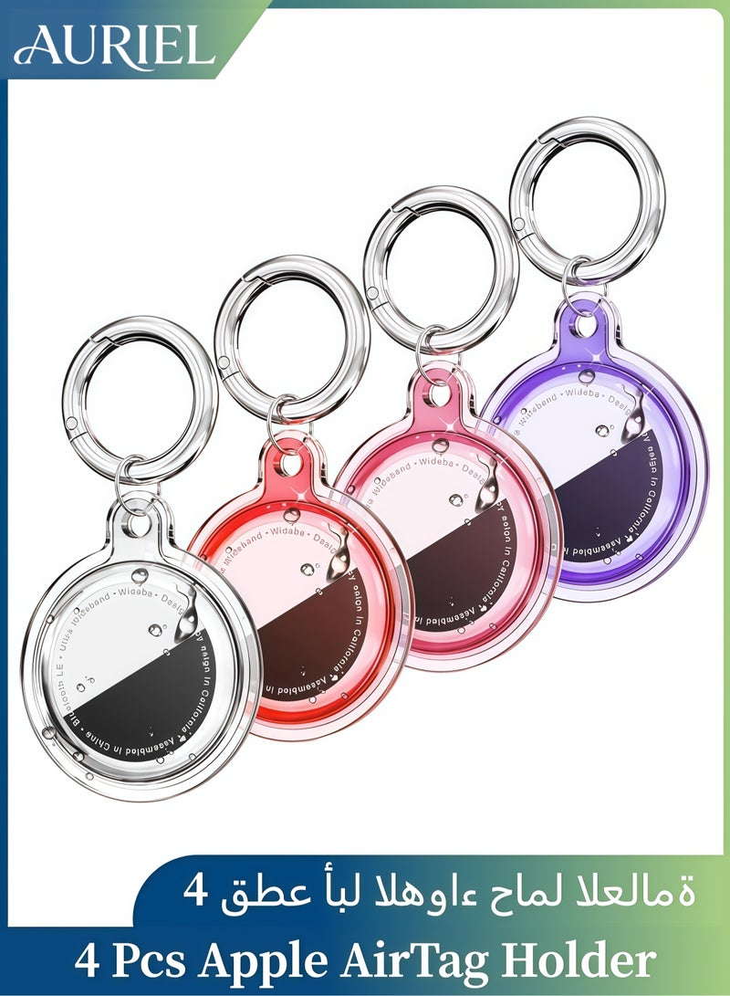 AURIEL 4 Pack AirTag Holder Case with Keychain Silicone Shockproof for Apple AirTag Item Tag Finders AirTag TrackerTags Accessories Anti Lost Protective Case for Pets Package Luggage Waterproof - Image 1